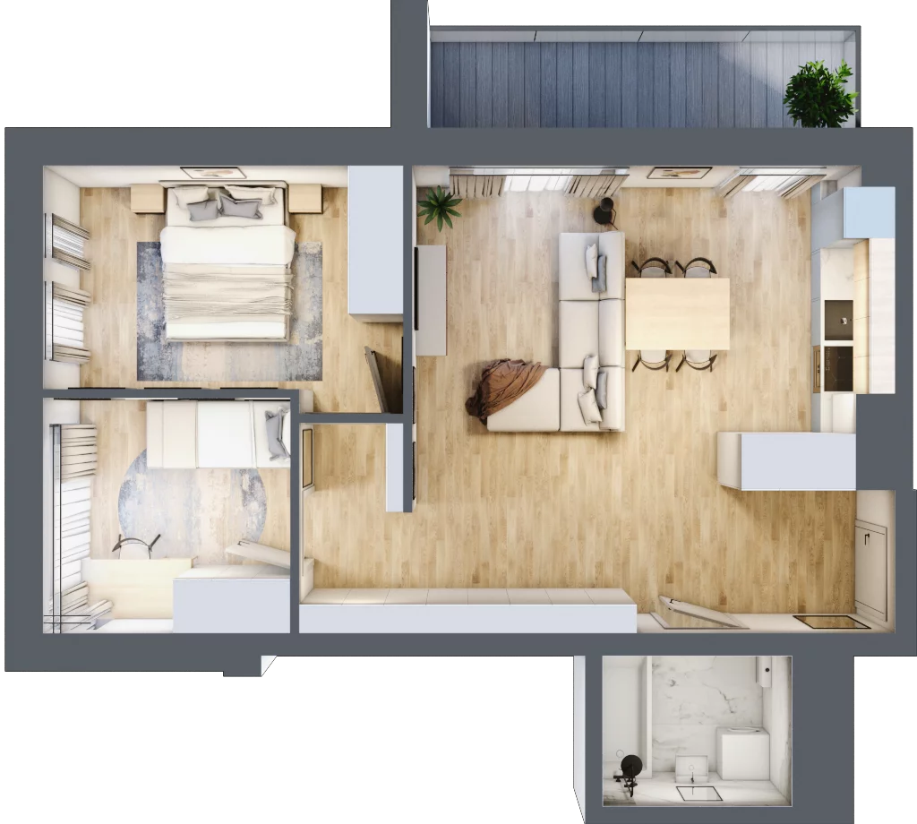 3 pokoje, mieszkanie 57,25 m², piętro 3, oferta nr M29/KL1, Luxury Point, Kielce, Centrum, al. Solidarności