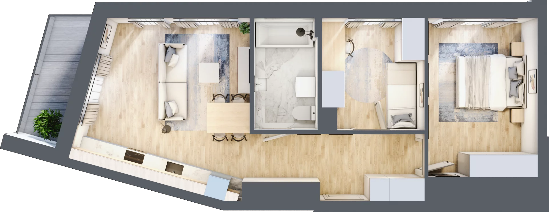 3 pokoje, mieszkanie 58,85 m², piętro 8, oferta nr M80/KL1, Luxury Point, Kielce, Centrum, al. Solidarności