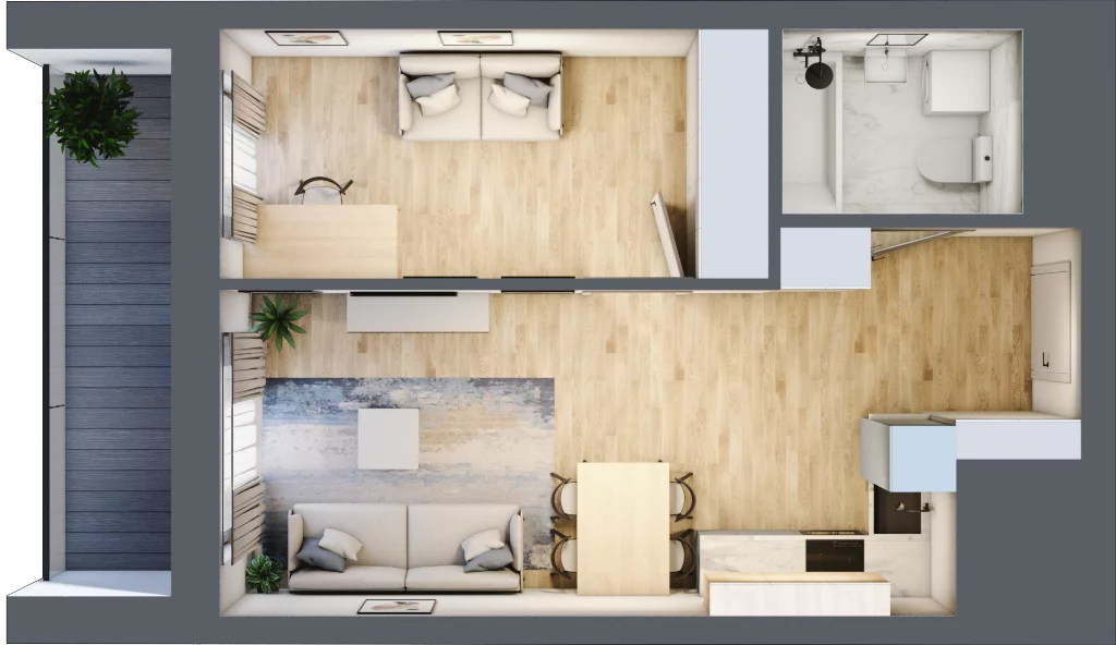 2 pokoje, mieszkanie 38,28 m², piętro 10, oferta nr M76/KL2, Luxury Point, Kielce, Centrum, al. Solidarności