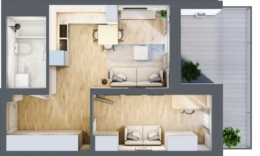 2 pokoje, mieszkanie 40,28 m², piętro 1, oferta nr M1/KL3, Luxury Point, Kielce, Centrum, al. Solidarności