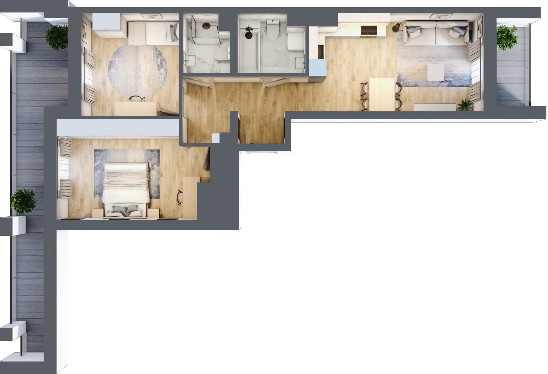 3 pokoje, mieszkanie 64,83 m², piętro 2, oferta nr M5/KL3, Luxury Point, Kielce, Centrum, al. Solidarności