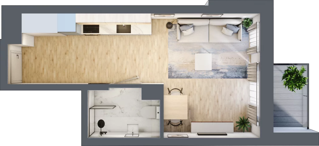 1 pokój, mieszkanie 28,30 m², piętro 3, oferta nr M12/KL3, Luxury Point, Kielce, Centrum, al. Solidarności