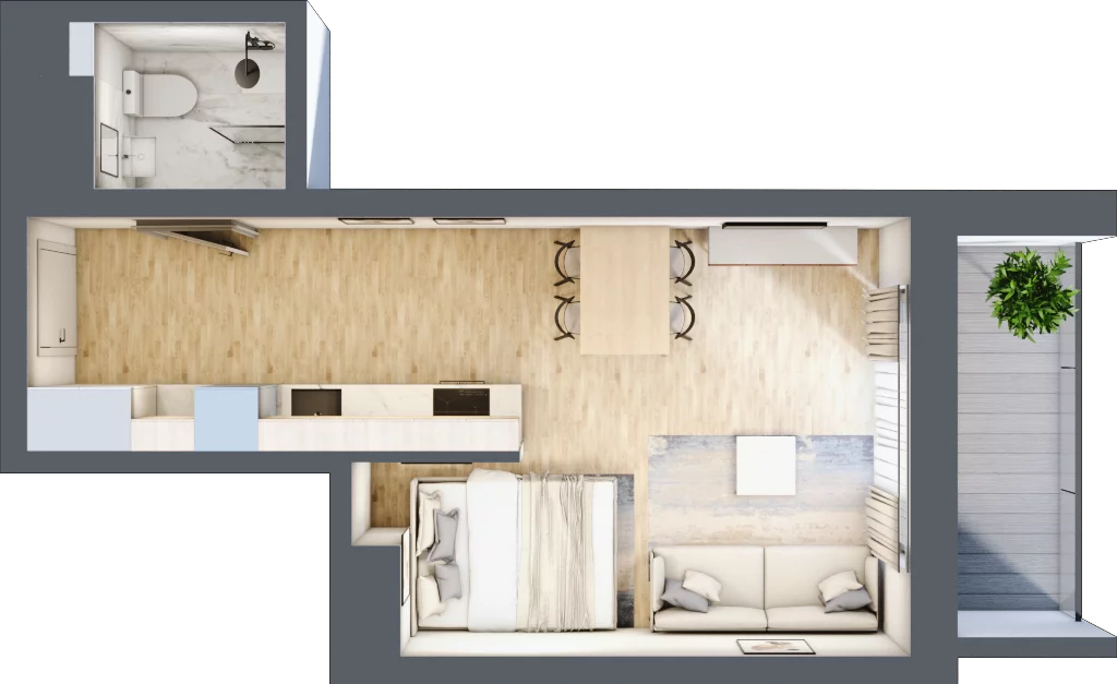 1 pokój, mieszkanie 30,99 m², piętro 5, oferta nr M25/KL3, Luxury Point, Kielce, Centrum, al. Solidarności