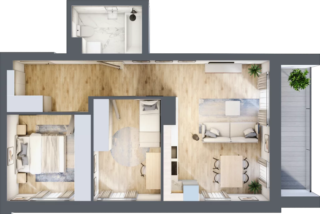 3 pokoje, mieszkanie 58,05 m², piętro 5, oferta nr M27/KL3, Luxury Point, Kielce, Centrum, al. Solidarności