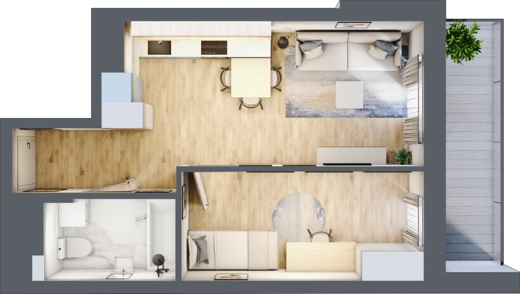 2 pokoje, mieszkanie 37,44 m², piętro 6, oferta nr M27/KL4, Luxury Point, Kielce, Centrum, al. Solidarności