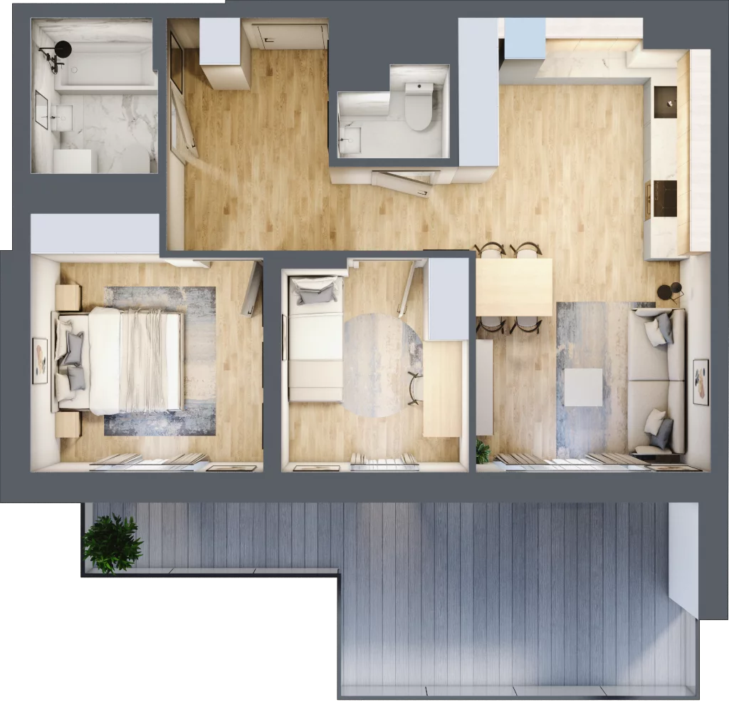 3 pokoje, mieszkanie 59,96 m², piętro 9, oferta nr M41/KL4, Luxury Point, Kielce, Centrum, al. Solidarności