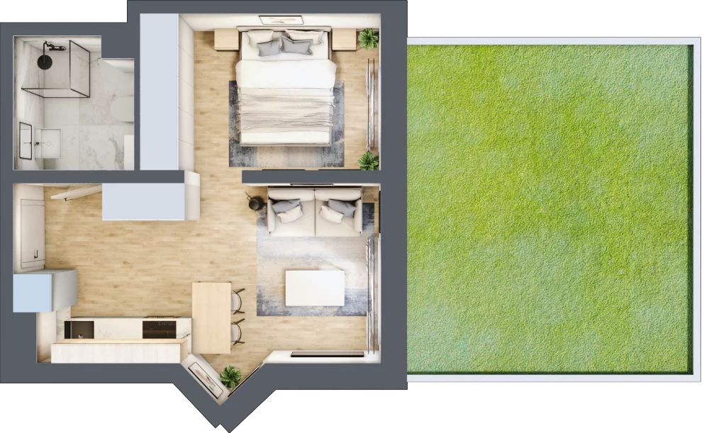 1 pokój, apartament 30,05 m², piętro 1, oferta nr A2.4.1.M9, Nowe Promenady, Wrocław, Kleczków, Psie Pole, ul. Czesława Miłosza