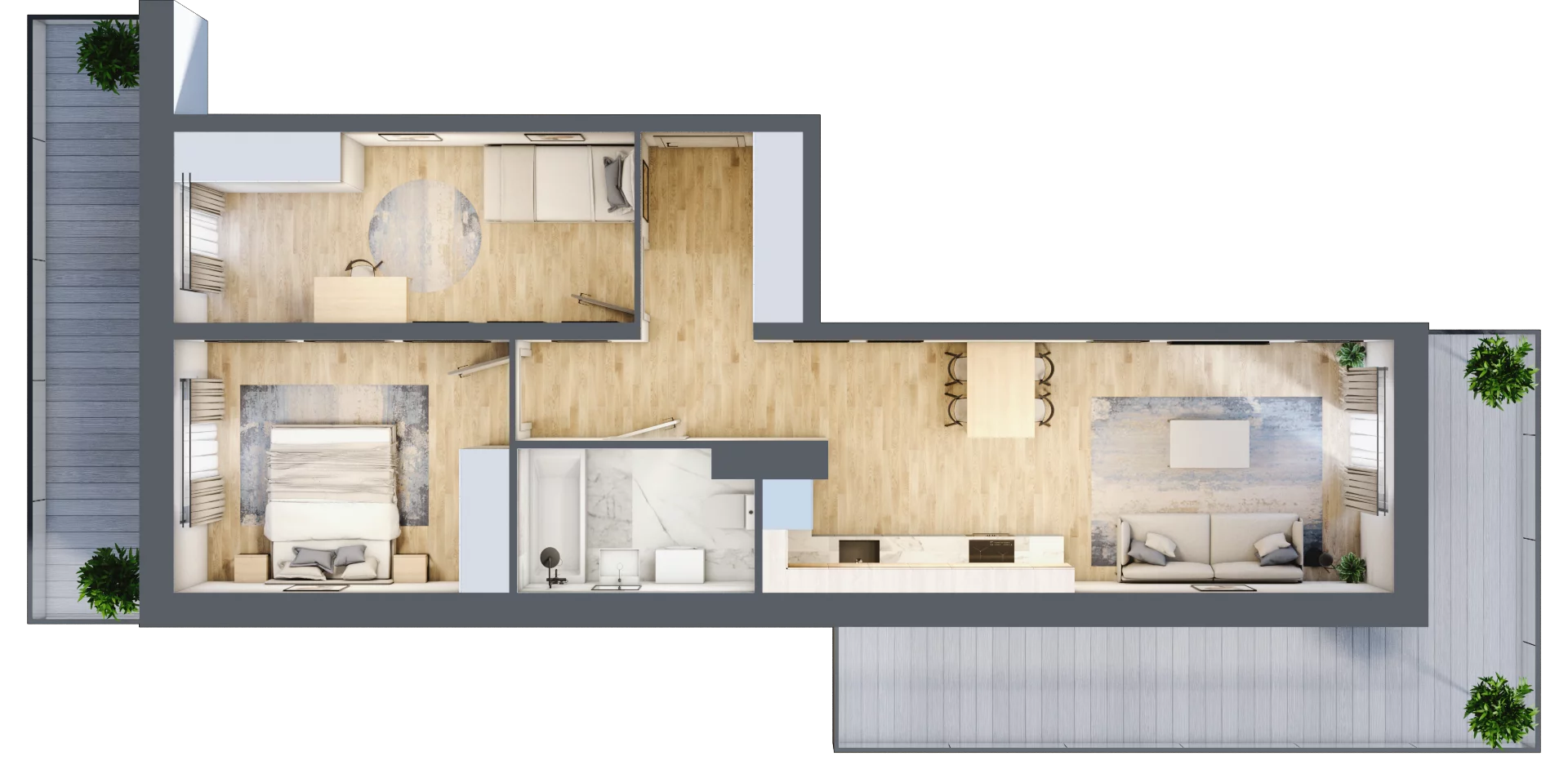 3 pokoje, apartament 60,76 m², piętro 7, oferta nr A2.5.7.M28, Nowe Promenady, Wrocław, Kleczków, Psie Pole, ul. Czesława Miłosza