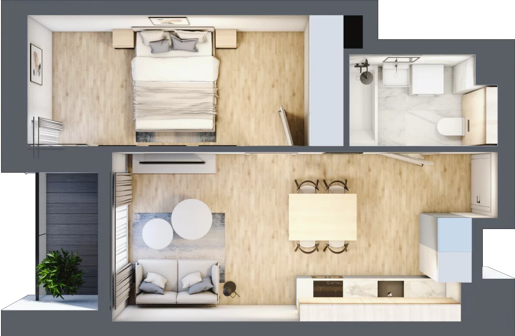 2 pokoje, mieszkanie 36,71 m², piętro 1, oferta nr A10, Kamienica Calisia, Kalisz, Śródmieście, ul. Złota 20A