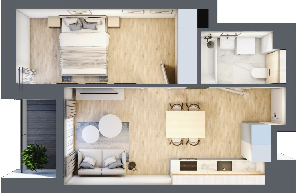 2 pokoje, mieszkanie 36,71 m², piętro 2, oferta nr A21, Kamienica Calisia, Kalisz, Śródmieście, ul. Złota 20A