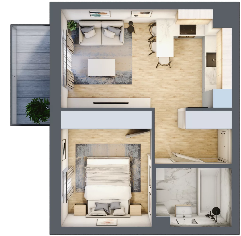 2 pokoje, mieszkanie 35,91 m², piętro 3, oferta nr A32, Osiedle Wajdy 20, Kutno, ul. Andrzeja Wajdy 20