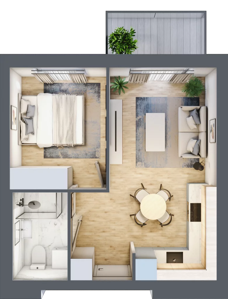 2 pokoje, mieszkanie 33,10 m², piętro 1, oferta nr A14, Dąbrowskiego 9, Szczecin, Zachód, Nowe Miasto, ul. Dąbrowskiego / Piekary