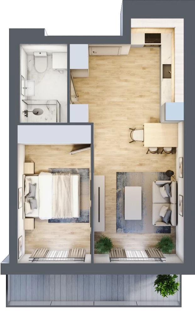 2 pokoje, mieszkanie 38,66 m², parter, oferta nr B03, Dąbrowskiego 9, Szczecin, Zachód, Nowe Miasto, ul. Dąbrowskiego / Piekary