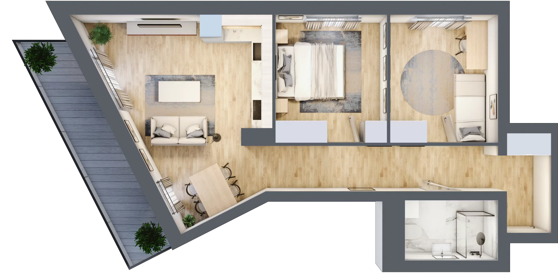 3 pokoje, mieszkanie 57,61 m², parter, oferta nr B07, Dąbrowskiego 9, Szczecin, Zachód, Nowe Miasto, ul. Dąbrowskiego / Piekary