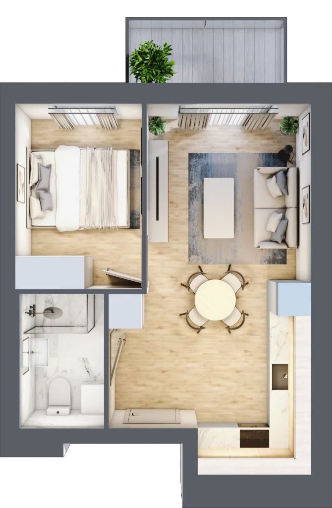2 pokoje, mieszkanie 32,65 m², piętro 4, oferta nr B30, Dąbrowskiego 9, Szczecin, Zachód, Nowe Miasto, ul. Dąbrowskiego / Piekary