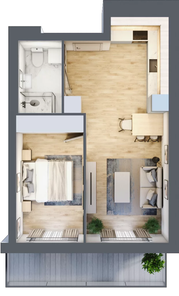 2 pokoje, mieszkanie 39,06 m², piętro 4, oferta nr B31, Dąbrowskiego 9, Szczecin, Zachód, Nowe Miasto, ul. Dąbrowskiego / Piekary
