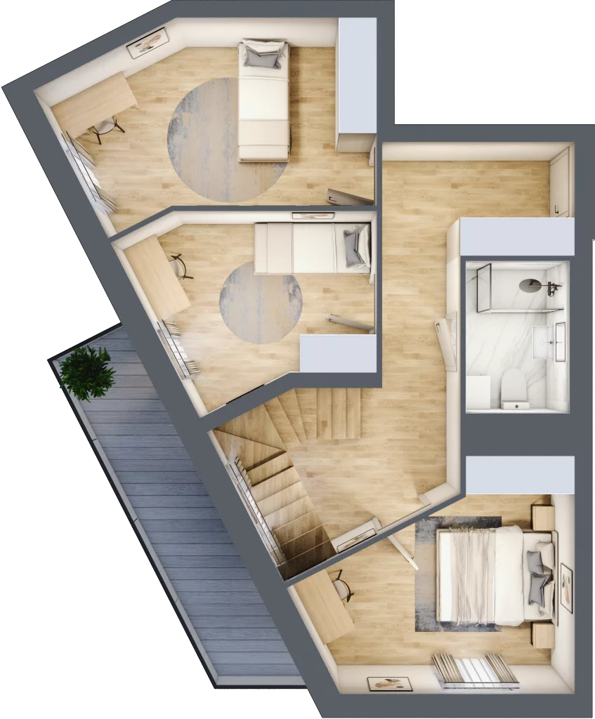 4 pokoje, penthouse 80,37 m², piętro 4, oferta nr B34, Dąbrowskiego 9, Szczecin, Zachód, Nowe Miasto, ul. Dąbrowskiego / Piekary