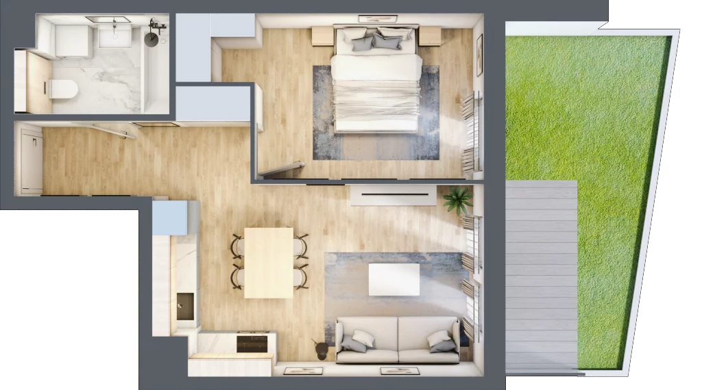 2 pokoje, mieszkanie 41,40 m², parter, oferta nr M5, Aleja Krakowska 201, Warszawa, Włochy, Raków, al. Krakowska 201