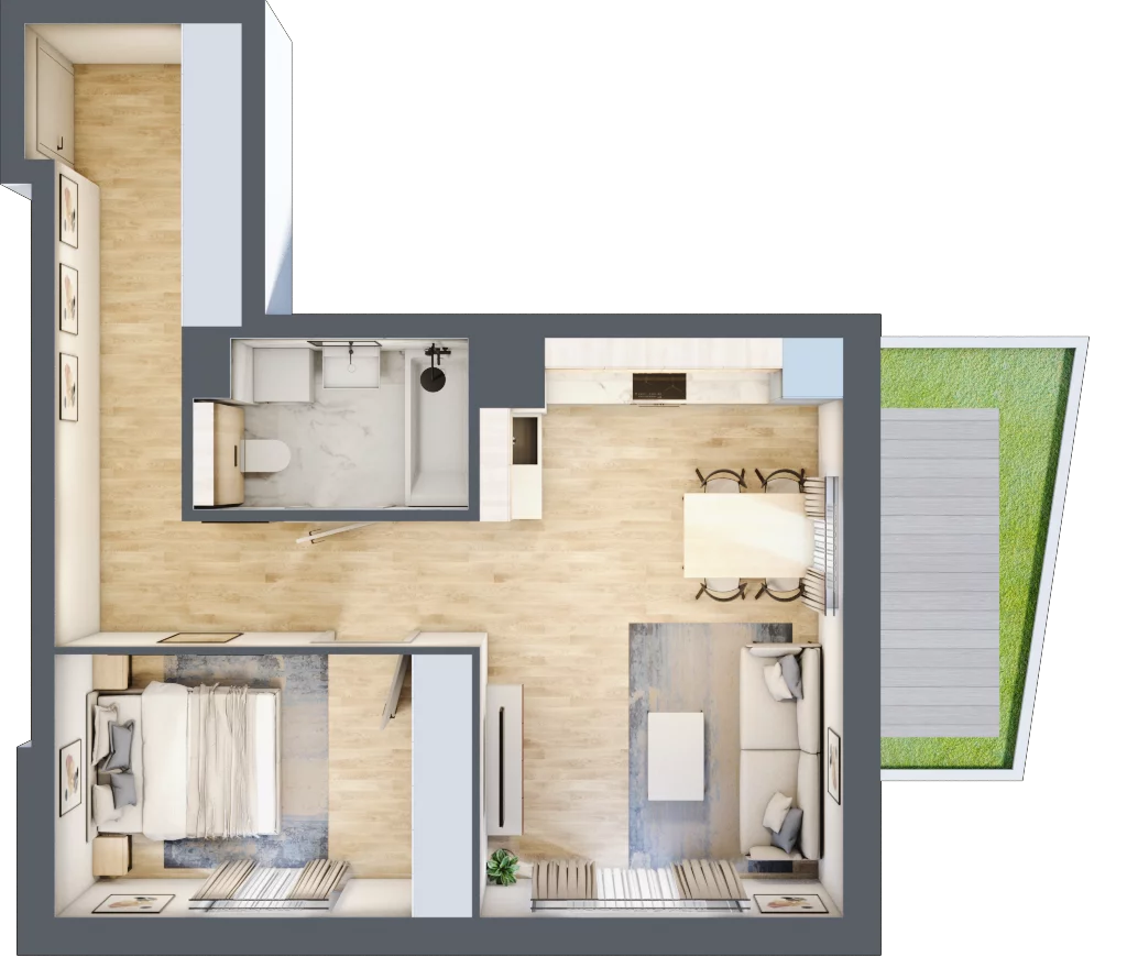 2 pokoje, mieszkanie 48,48 m², parter, oferta nr M6, Aleja Krakowska 201, Warszawa, Włochy, Raków, al. Krakowska 201