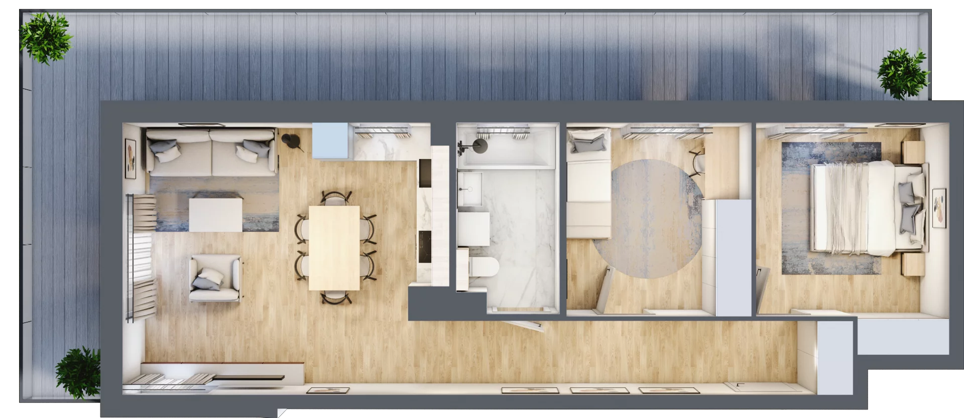 3 pokoje, mieszkanie 59,77 m², piętro 4, oferta nr M58, Aleja Krakowska 201, Warszawa, Włochy, Raków, al. Krakowska 201