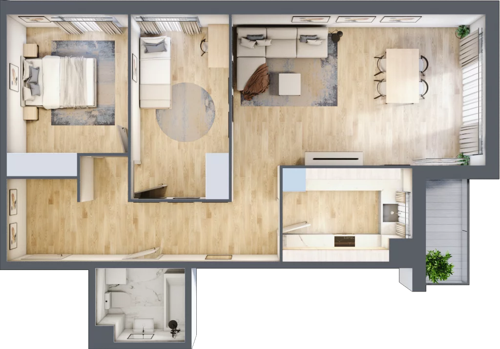 3 pokoje, mieszkanie 76,36 m², piętro 1, oferta nr A/2, Pilotów 21, Gdańsk, Zaspa, Zaspa-Młyniec, ul. Pilotów 21