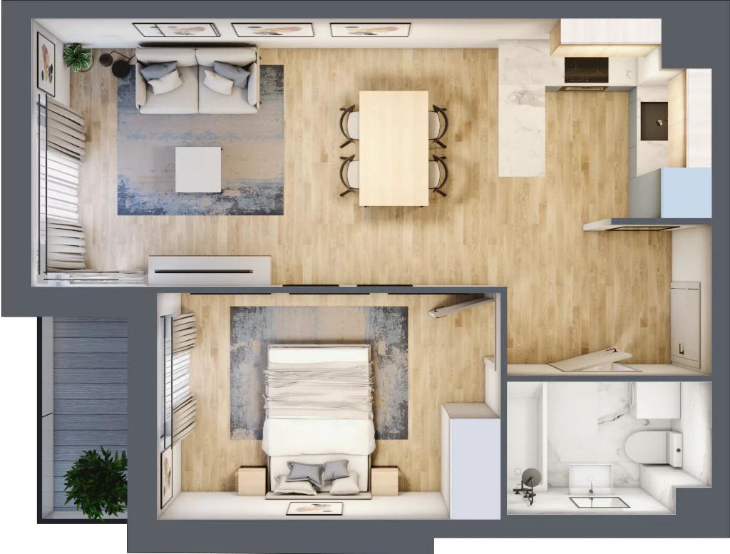2 pokoje, mieszkanie 42,64 m², parter, oferta nr C/5, Pilotów 21, Gdańsk, Zaspa, Zaspa-Młyniec, ul. Pilotów 21