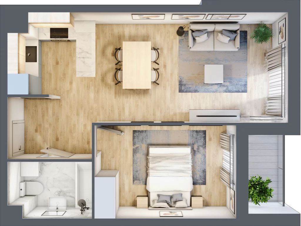 2 pokoje, mieszkanie 42,60 m², piętro 2, oferta nr C/18, Pilotów 21, Gdańsk, Zaspa, Zaspa-Młyniec, ul. Pilotów 21