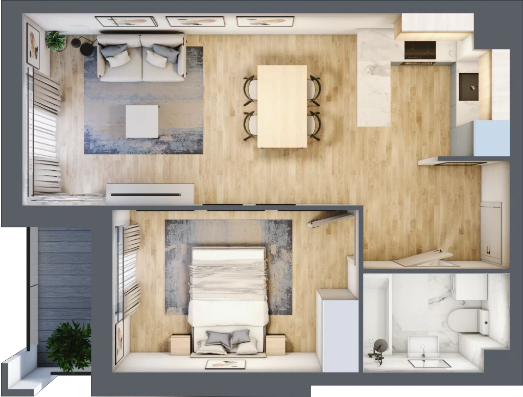 2 pokoje, mieszkanie 42,72 m², piętro 3, oferta nr C/30, Pilotów 21, Gdańsk, Zaspa, Zaspa-Młyniec, ul. Pilotów 21