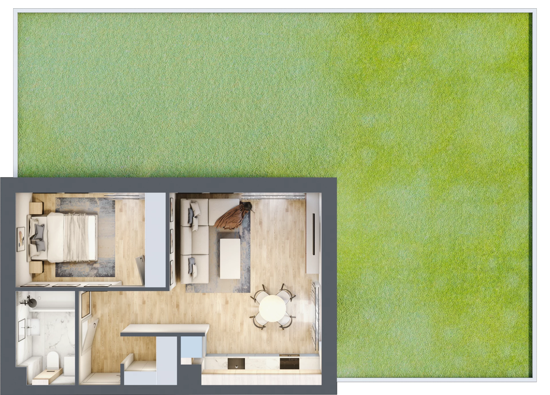 2 pokoje, mieszkanie 44,79 m², parter, oferta nr M01, Villa Terra, Polanica-Zdrój, ul. Mickiewicza 2C