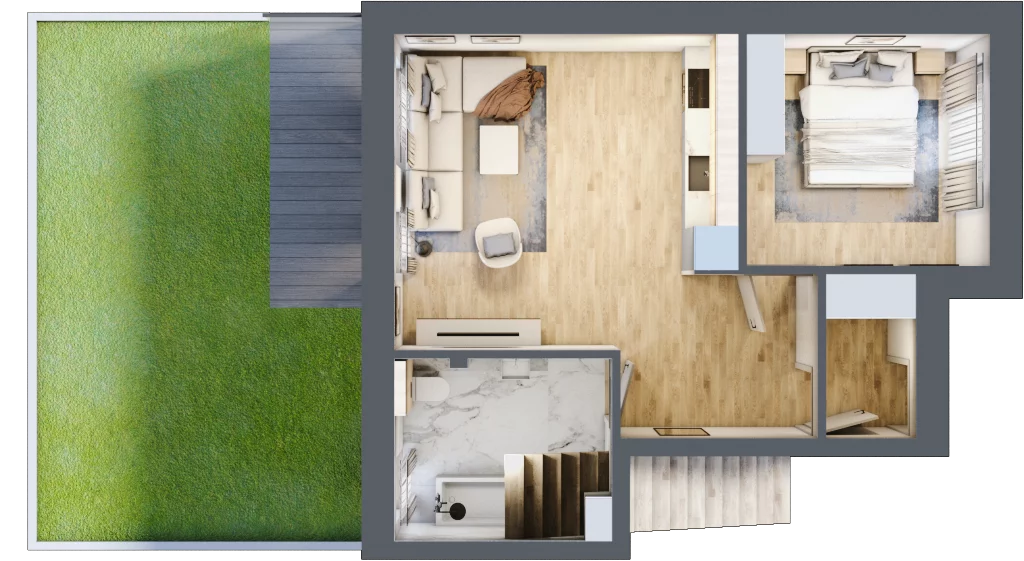 2 pokoje, mieszkanie 44,02 m², parter, oferta nr M7, Osiedle Zacisze Nagawczyna, Nagawczyna, Nagawczyna