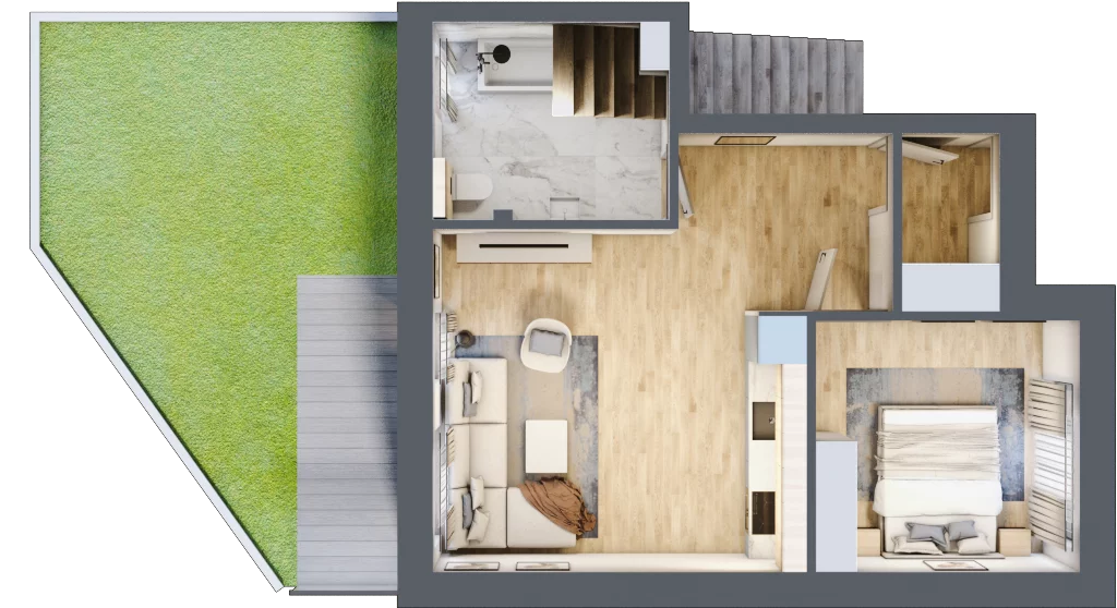 2 pokoje, mieszkanie 44,02 m², parter, oferta nr M21, Osiedle Zacisze Nagawczyna, Nagawczyna, Nagawczyna