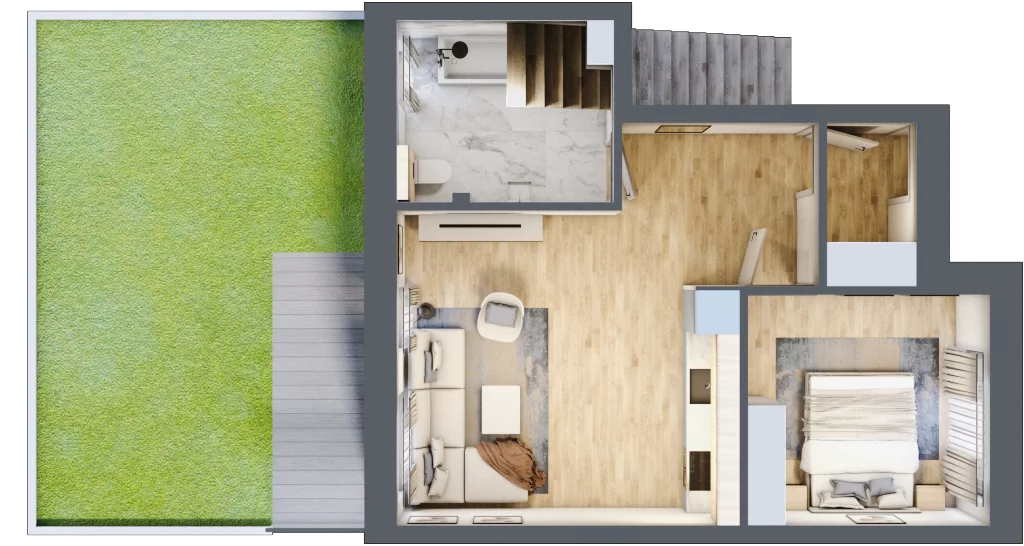 2 pokoje, mieszkanie 44,02 m², parter, oferta nr M25, Osiedle Zacisze Nagawczyna, Nagawczyna, Nagawczyna