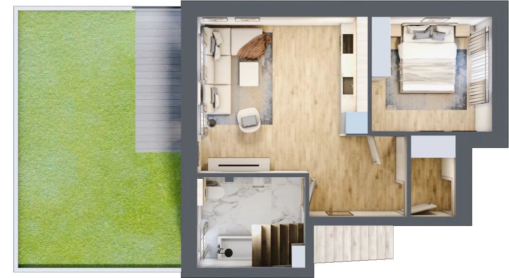 2 pokoje, mieszkanie 44,02 m², parter, oferta nr M27, Osiedle Zacisze Nagawczyna, Nagawczyna, Nagawczyna