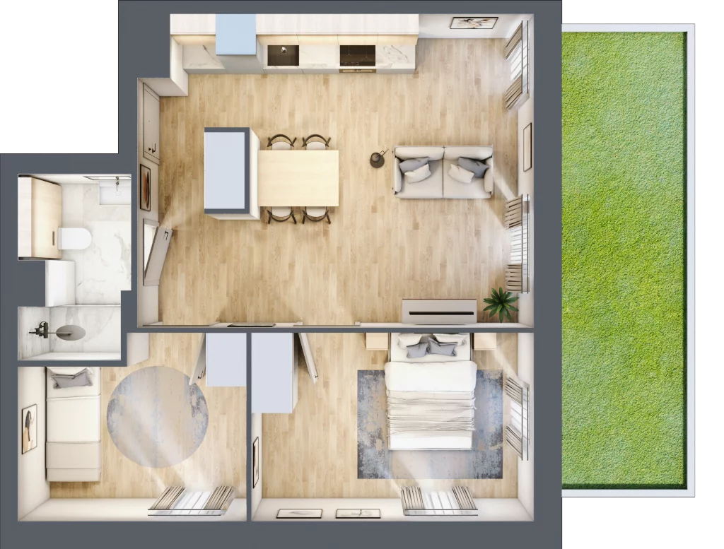 3 pokoje, mieszkanie 52,18 m², parter, oferta nr B.M003, Oh! Praga, Warszawa, Praga Północ, Szmulki, ul. Białostocka 5D