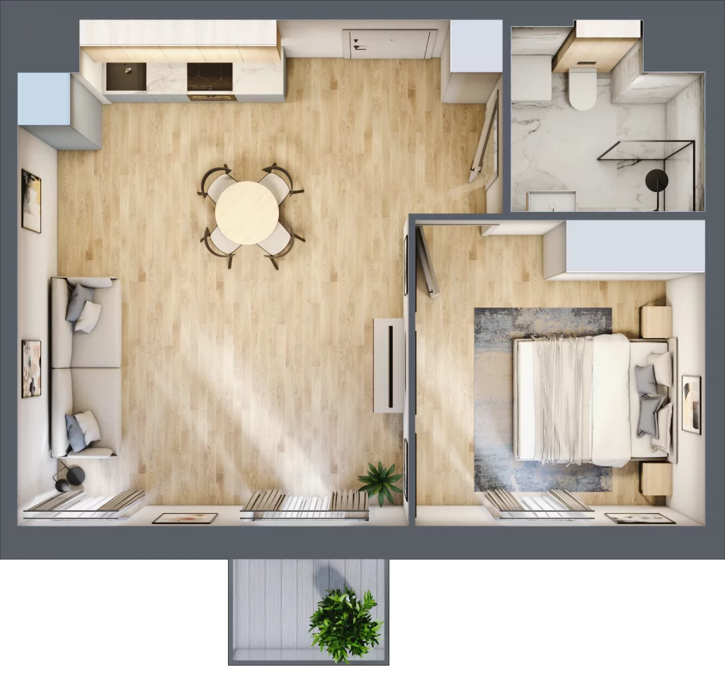 2 pokoje, mieszkanie 44,58 m², piętro 4, oferta nr A.M085, Oh! Praga, Warszawa, Praga Północ, Szmulki, ul. Białostocka 5D