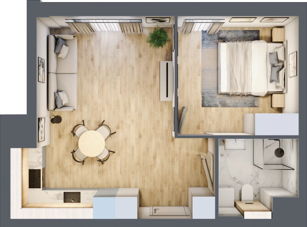 2 pokoje, mieszkanie 40,23 m², piętro 4, oferta nr B.M098, Oh! Praga, Warszawa, Praga Północ, Szmulki, ul. Białostocka 5D