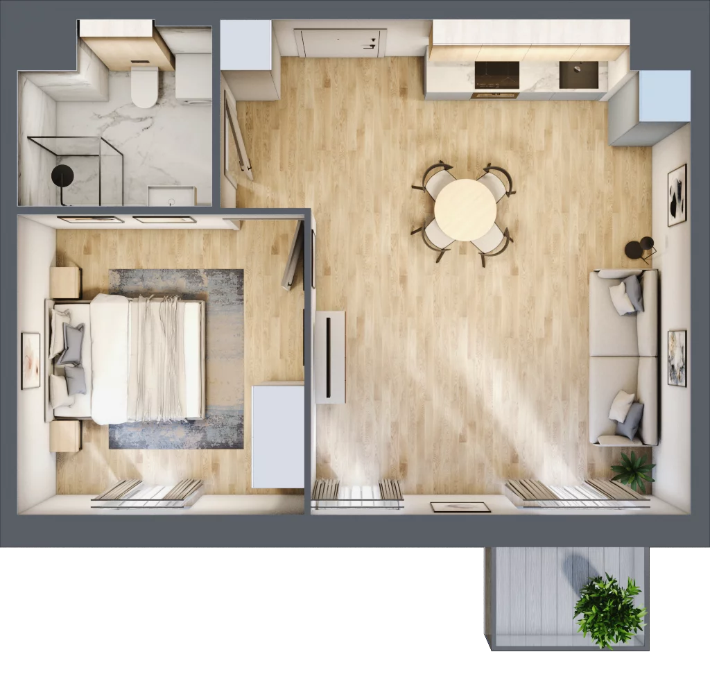 2 pokoje, mieszkanie 44,63 m², piętro 7, oferta nr A.M156, Oh! Praga, Warszawa, Praga Północ, Szmulki, ul. Białostocka 5D