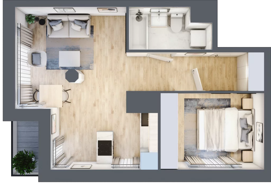 2 pokoje, apartament 40,01 m², piętro 3, oferta nr M303, SeaBreeze, Świnoujście, Osiedle Matejki, ul. Jana Matejki 41