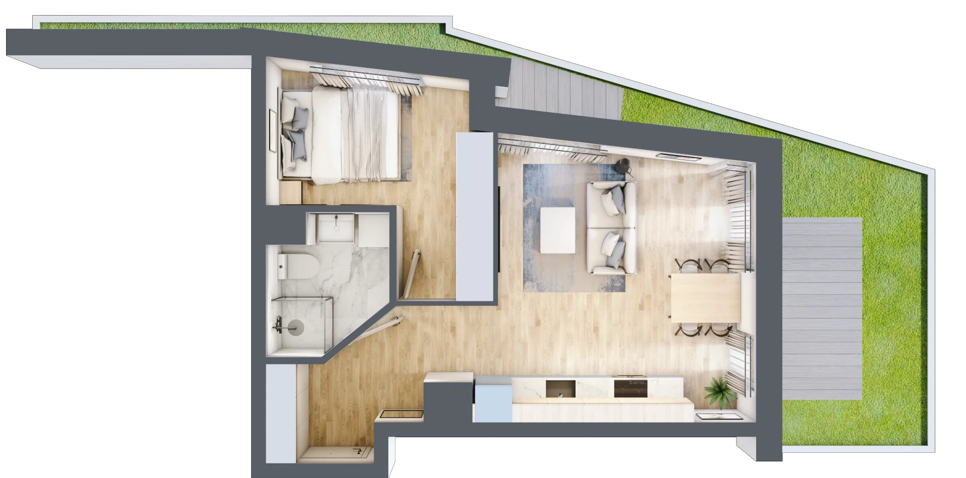2 pokoje, apartament 38,38 m², parter, oferta nr M003, SeaBreeze, Świnoujście, Osiedle Matejki, ul. Jana Matejki 41