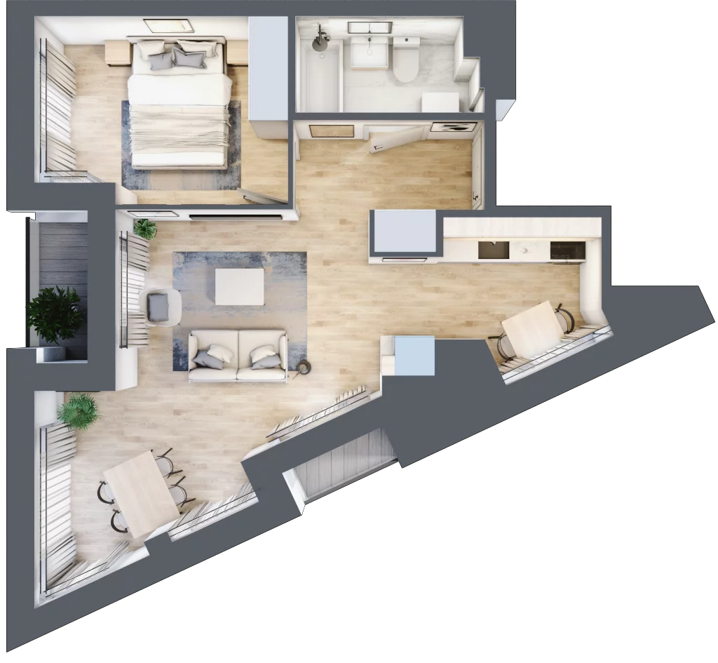 2 pokoje, apartament 45,31 m², piętro 7, oferta nr M702, SeaBreeze, Świnoujście, Osiedle Matejki, ul. Jana Matejki 41