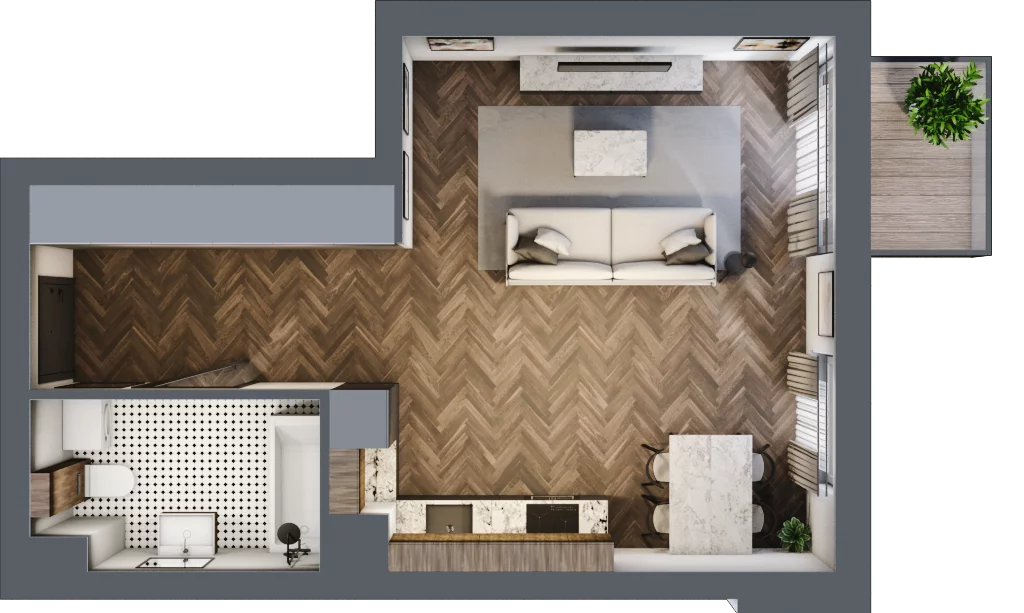 1 pokój, mieszkanie 37,96 m², piętro 1, oferta nr M7, Trybuny Ludów 3, Kraków, Podgórze Duchackie, Wola Duchacka, ul. Trybuny Ludów 3