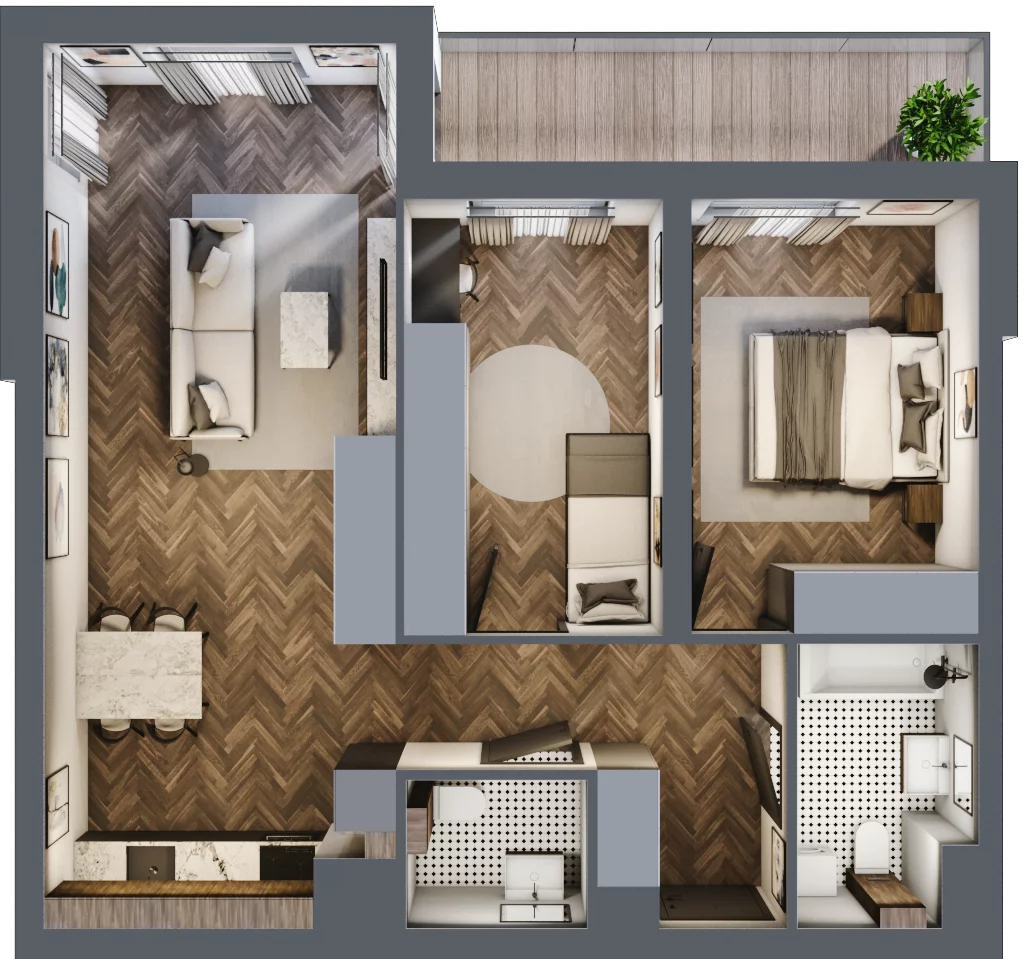 3 pokoje, mieszkanie 64,94 m², piętro 1, oferta nr M13, Trybuny Ludów 3, Kraków, Podgórze Duchackie, Wola Duchacka, ul. Trybuny Ludów 3