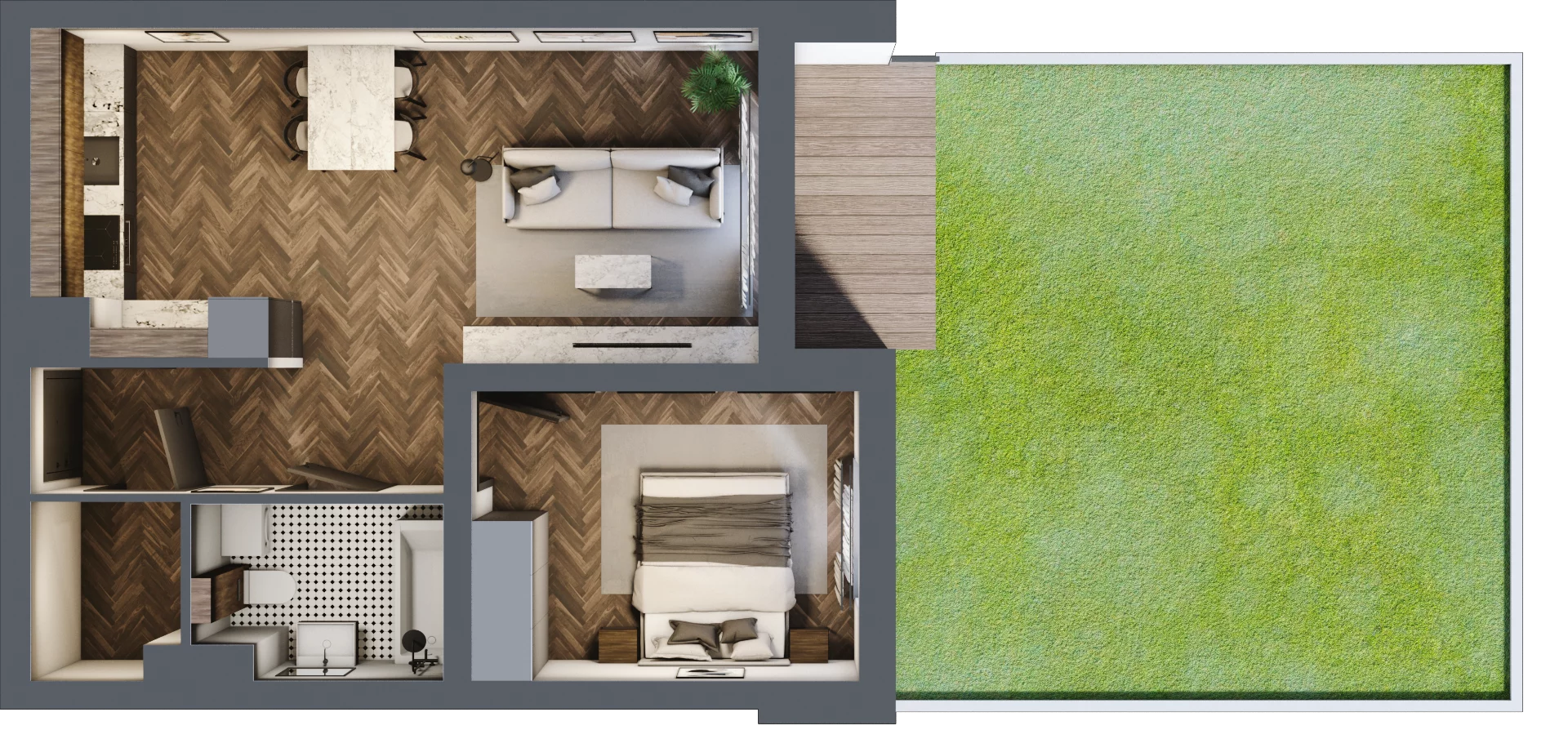 2 pokoje, mieszkanie 46,35 m², parter, oferta nr M3, Trybuny Ludów 3, Kraków, Podgórze Duchackie, Wola Duchacka, ul. Trybuny Ludów 3