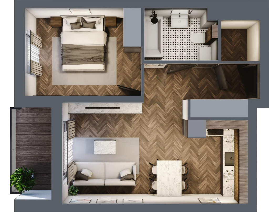 2 pokoje, mieszkanie 43,43 m², piętro 2, oferta nr M20, Trybuny Ludów 3, Kraków, Podgórze Duchackie, Wola Duchacka, ul. Trybuny Ludów 3