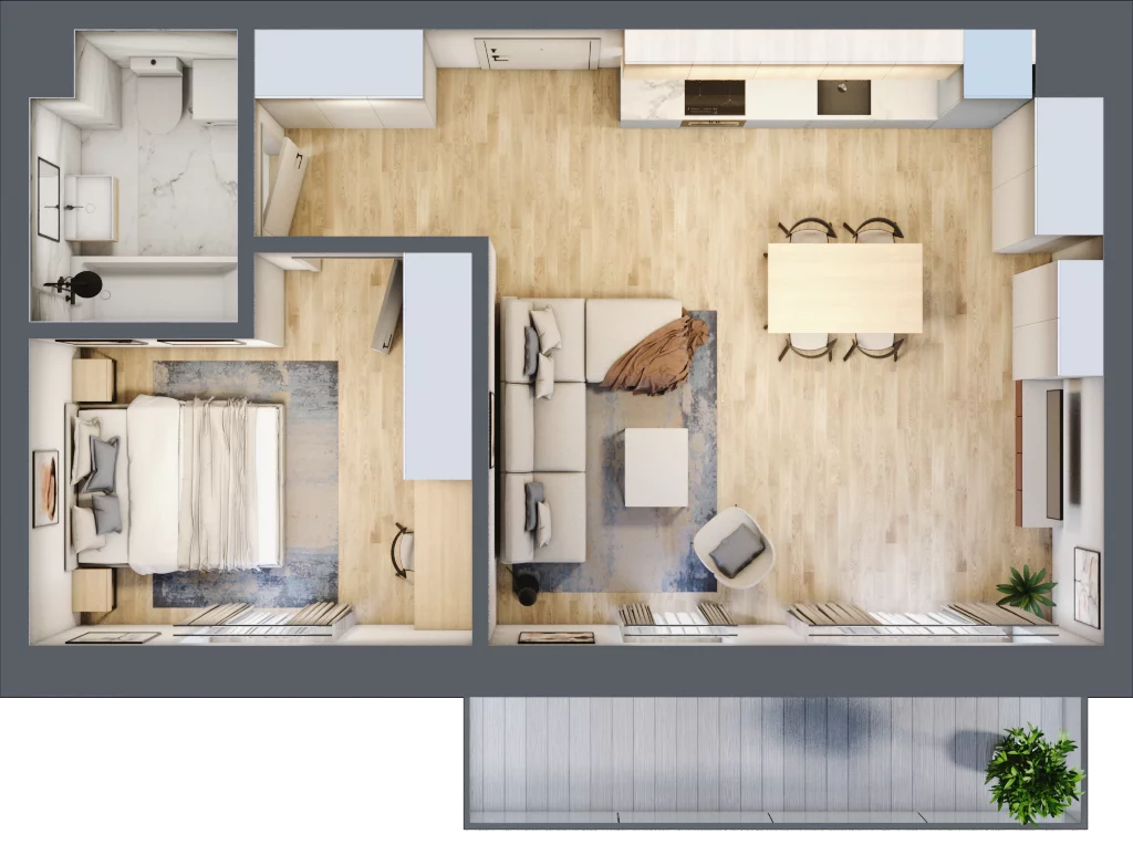 2 pokoje, mieszkanie 49,31 m², piętro 3, oferta nr E13, Kiepury 33, Jelenia Góra, Zabobrze, ul. Jana Kiepury