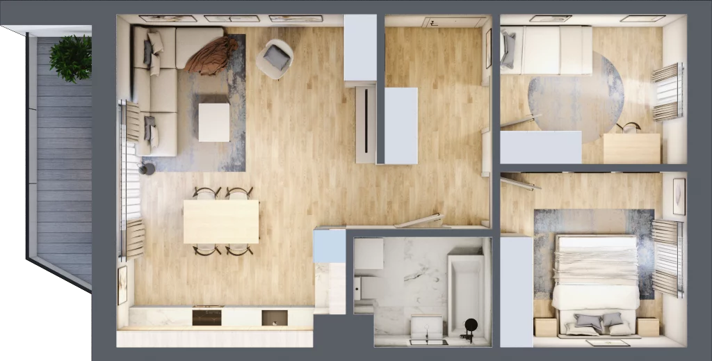 3 pokoje, mieszkanie 61,38 m², piętro 1, oferta nr G04, Kiepury 33, Jelenia Góra, Zabobrze, ul. Jana Kiepury