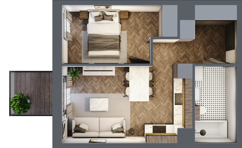 2 pokoje, mieszkanie 36,70 m², piętro 2, oferta nr M30, Punkt Wola, Kraków, Podgórze Duchackie, Wola Duchacka, ul. Trybuny Ludów 15