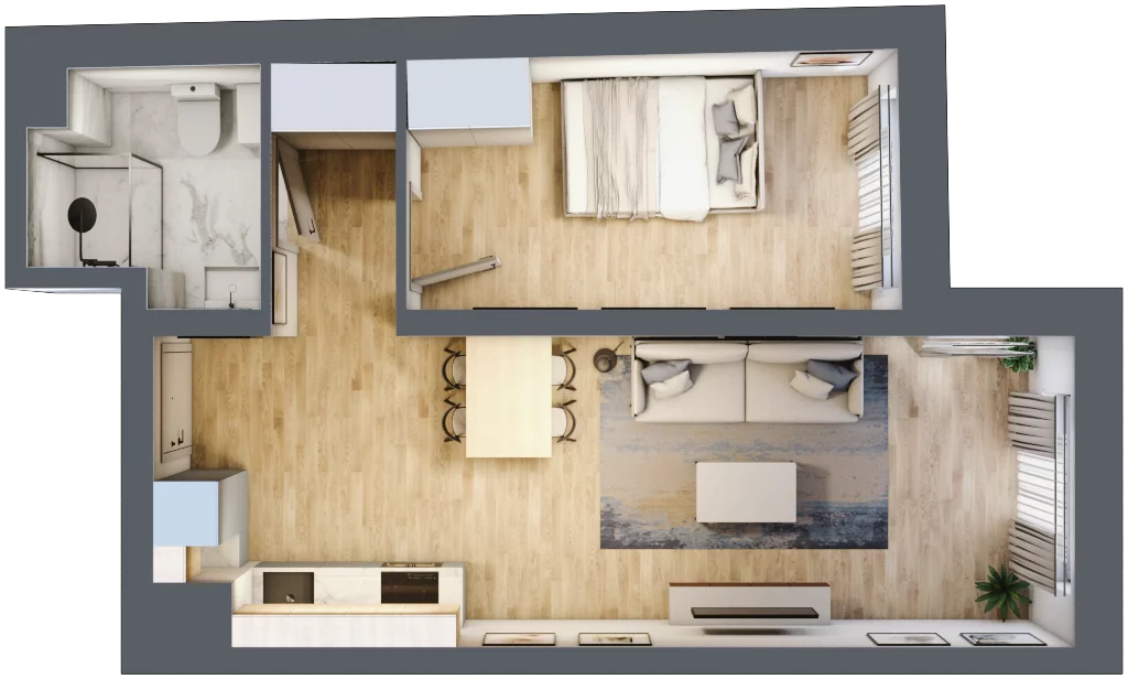 2 pokoje, mieszkanie 42,23 m², piętro 2, oferta nr A11, Lelewela 9, Wrocław, Stare Miasto, ul. Joachima Lelewela 9