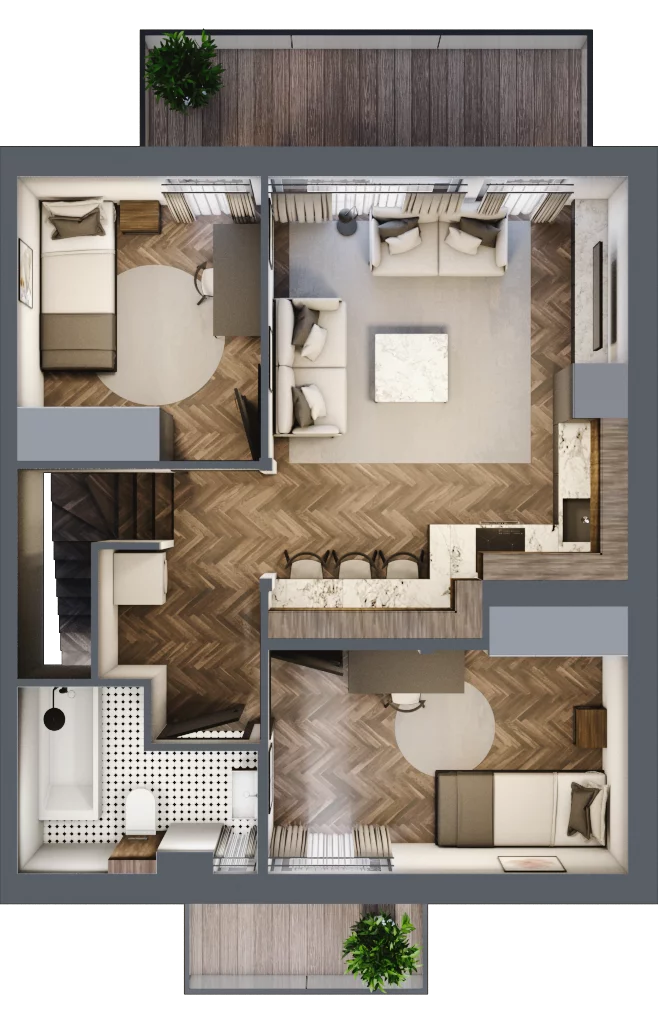 4 pokoje, mieszkanie 63,49 m², piętro 1, oferta nr G2, Zgodna Park, Libertów, ul. Zgodna