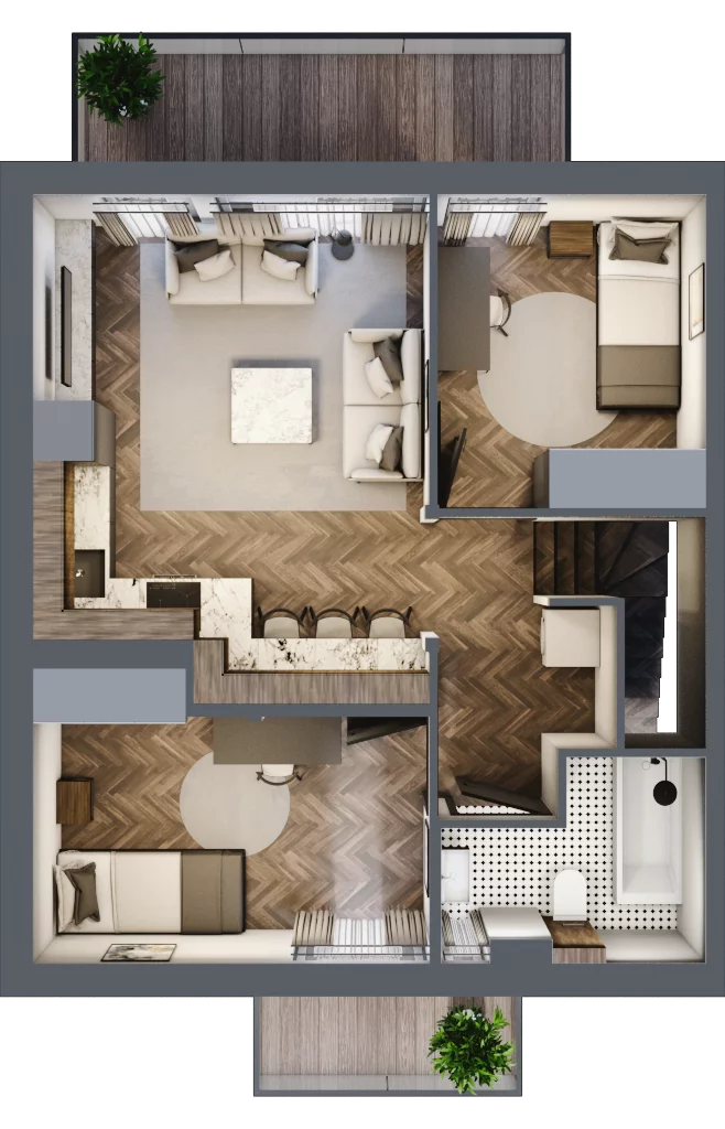 4 pokoje, mieszkanie 63,49 m², piętro 1, oferta nr L2, Zgodna Park, Libertów, ul. Zgodna